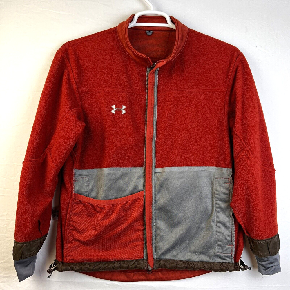 Under Armour Reversible Performance Jacket Men's Small Zip Front Red Warm Up
